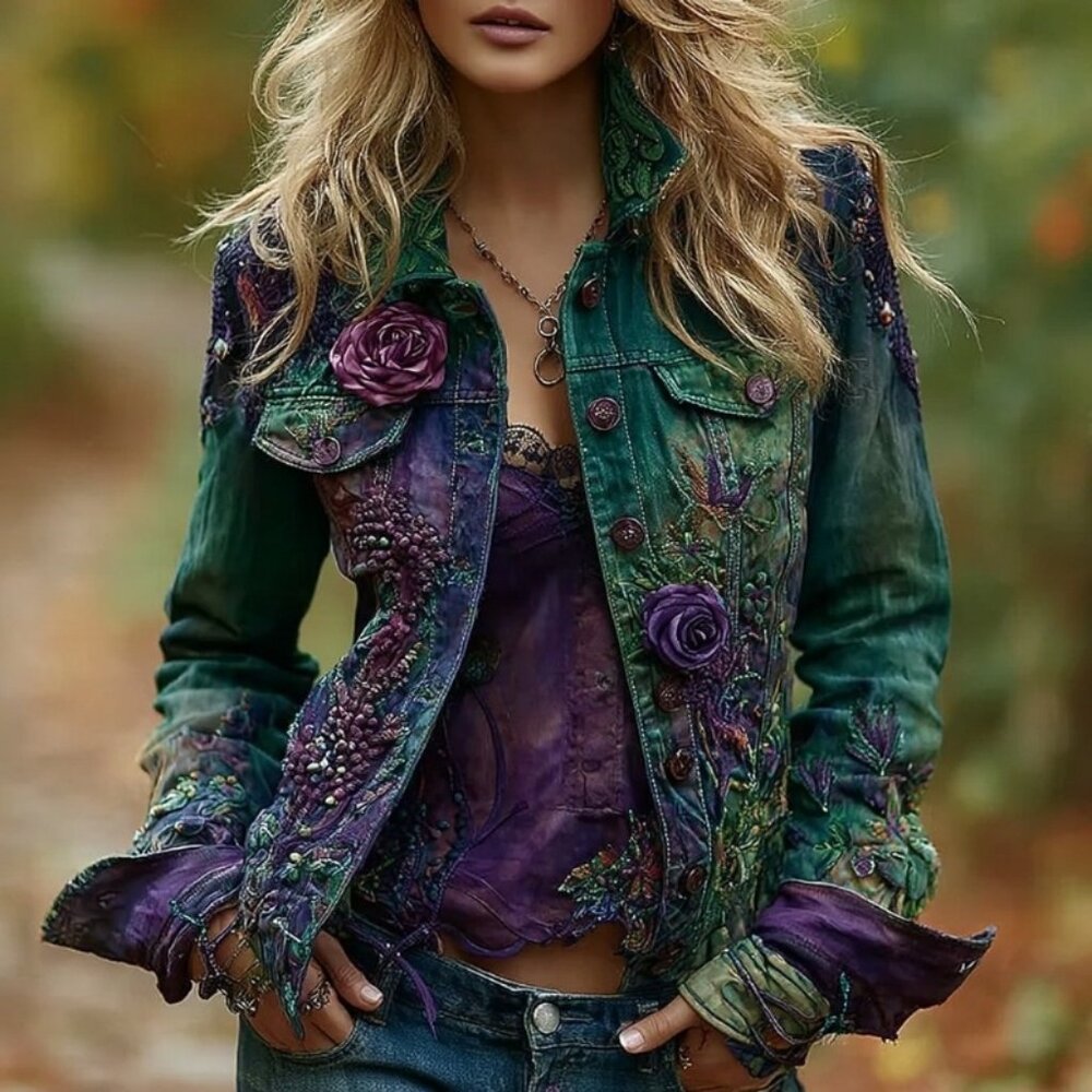 High Street Denim Jacket for Women – Trendy Streetwear Hipster Coat